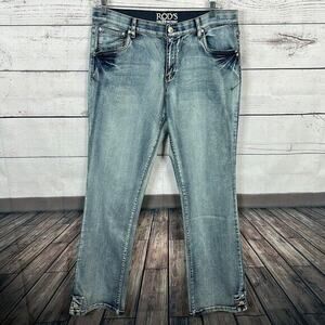 Rods‎ Jeans Womens 16 True Western Blue Bootcut Elastic Stretch Waist Long Rodeo